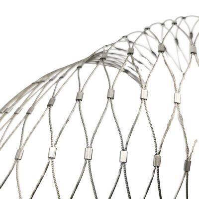 Wire Rope / Ferrule Rope Mesh Stainless Steel Net Stair Railing Mesh Protection Mesh Woven Diamond Plain Weave