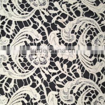 Whole Sale High Quality 100% Cotton Lace Fabric With Flower Design for Garment Accessory photo-3
