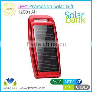 Portable wholesale 1200mah solar charger moblie power bank