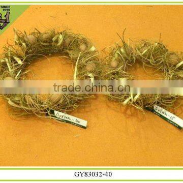 2015 new design birch bark easter decorative egg wreath