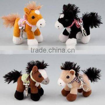 Little Plush Horses Pendants/wholesale horse keychains/Metal Clip horse plush horse