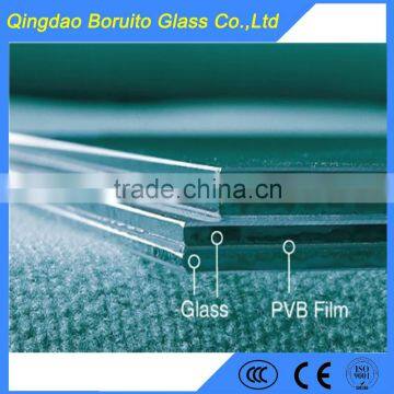 6mm+1.52pvb+6mm clear laminated tempered glass