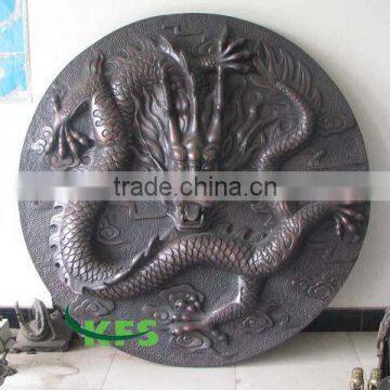 Bronze dragon plate relief sculpture