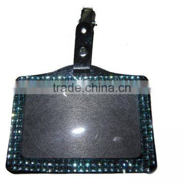 Decorative id Leather Name Card Badge Holder