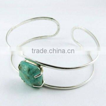 Designer Bangles in Amazonite, Handmade Silver Jewellery, Online Silver Jewellery