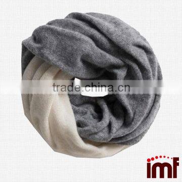 Dark Grey Pure Cashmere Twist Collar Scarf