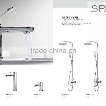 Popular Chrome Brass Wall Mounted Bath Shower Set Faucet