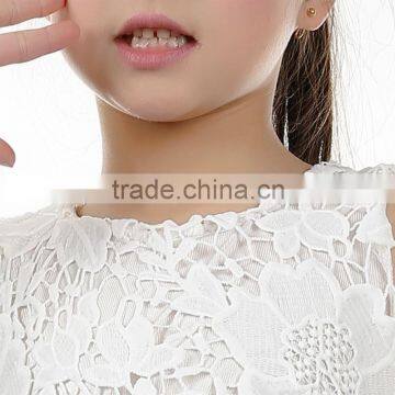 Wholesale Cotton Pierced Flower White Long Summer Dresses for Kids Supplier's Choice photo-4