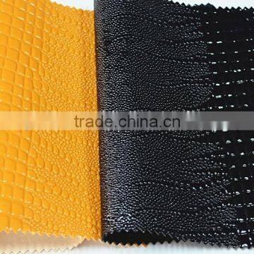 High quality emobossing abrasion resistant pu synthetic leather with large quantity in stocking stocklot pu leather for bags car