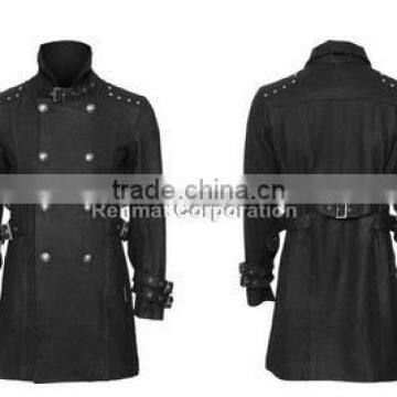 GOTHIC STYLE COTTON COAT WOOL MATERIAL WITH FRONTSIDE BUTTONS