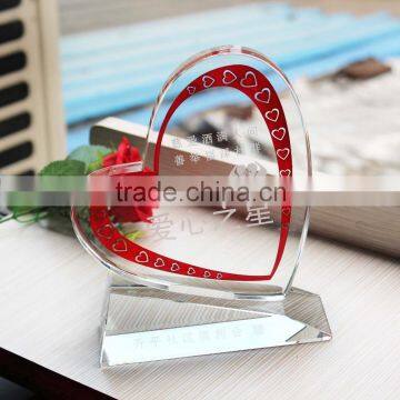 Custom made acrylic awards, acrylic trophy, acrylic award plaques heart-shape