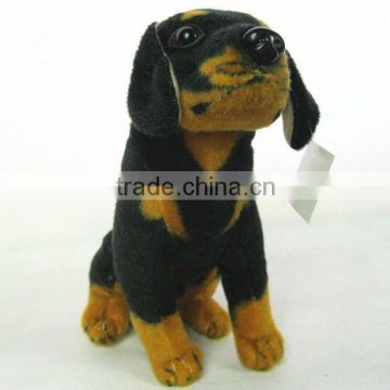 Black Plush dog 11 Inch Sitting Stuffed Dog