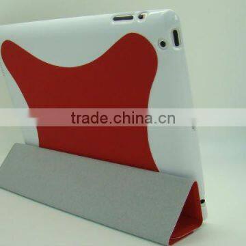Magnetic smart cover with back case for Ipad 2 smart cover red