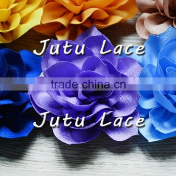 3.5inch Lotus Artificial Flower in purple for clothes flower/ Hair Clip/Pin Brooch/- 20colors for choose-Satin Lotus Flowers