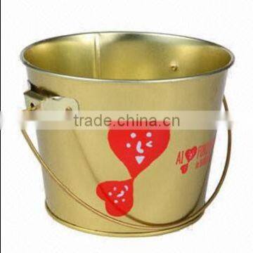 Tin bucket for candy, Food-grade Tinplate with CMYK Printing