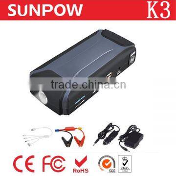 SUNPOW automatic battery chargers battery jump starter power bank 12000mah