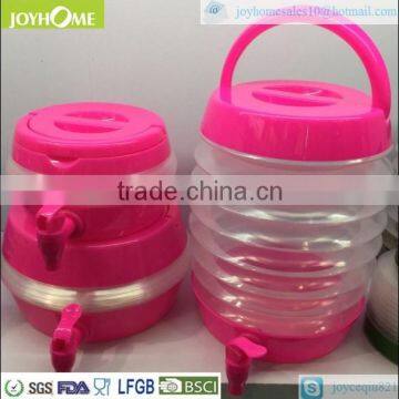 Durable plastic collapsible beverage dispenser with FDA LFGB