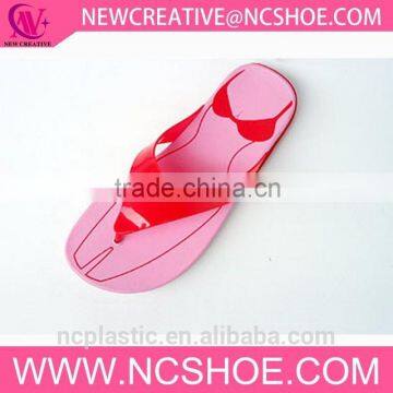 pcu foam women thong flip flop jelly slipper with sexy girl printing