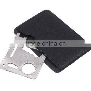 outdoor multi function portable stainless steel survival mini pocket tool card