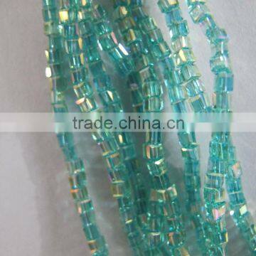 Sales of color Square 4mm crystal cube beads CB079