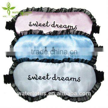 hot sale popular silk sleeping collagen eye mask with lace and logos embroidered                        
                                                Quality Choice