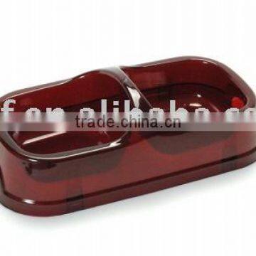 2012 cheap double compartment plastic dog bowl