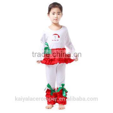christmas kid clothes ruffle 2pcs cute fall christmas clothes wholesale 2016