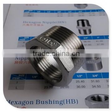 1" male x 3/4" female hex bushing 316 stainless steel