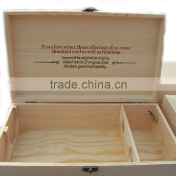 high quality custom wholesale wooden wine gift box for wine bottles