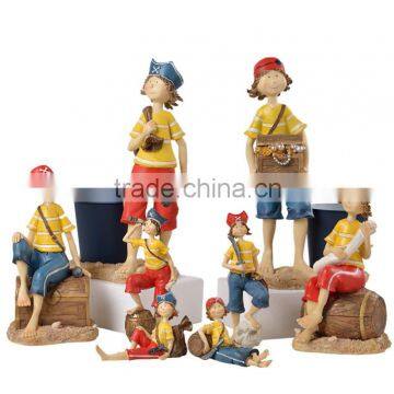 Teenage sailor pirate crafts resin sculpture for home decoration window Bar Garden ornaments