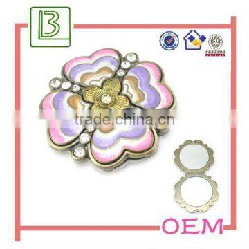 Metal Flower 2 Sides Make Up Cosmetic Portable Mirror