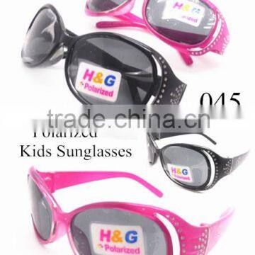 2015 Wholesales Plastic Polarized Kids Sunglasses With Plating Diamonds