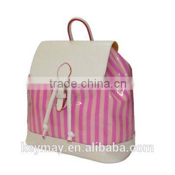 China Hot Sale OEM Designer Fashion Stripes Beauty Lady Backpack