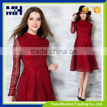China Supplier Ladies Brand Name Long Dress Lace New Style
