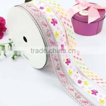 Factory High Quality Wholesale Polyester printed Grosgrain Ribbon