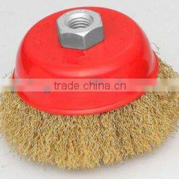 brass coated wire cup brush