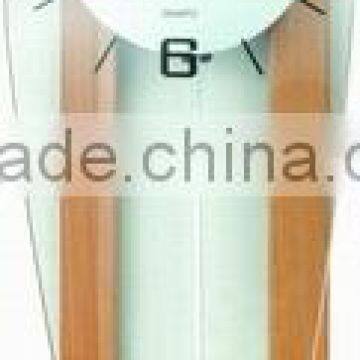 Glass wooden pendulum wall clock