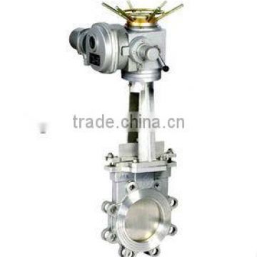 electrically actuated knife gate valves