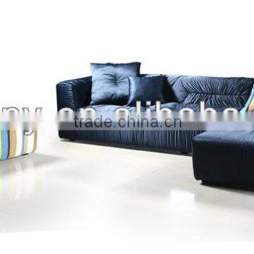 Italian style blue fabric sofa (LS-104 E+G+J)