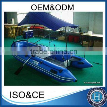 380cm aluminum paddle boat with canopy and boat cover for sale