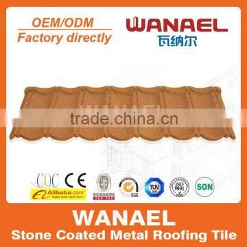 Wanael stone coated steel roof tile,house roof tile, house roof cover with galvalume steel sheet