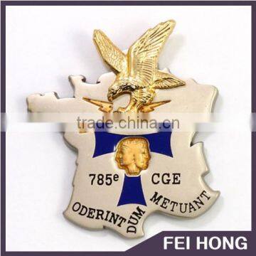 Supplier 3D embossed animal eagle pin badge