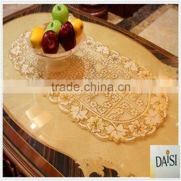 40x84 Gold and Silver Long Lace Tablecloth