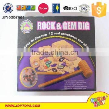 New product DIY rock &gem dig fossil toy