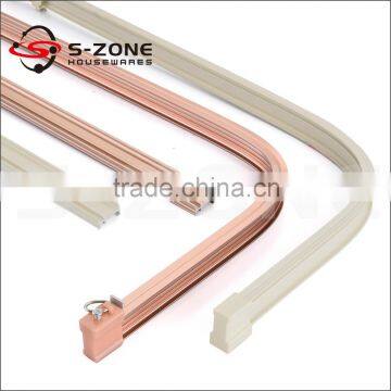 wall mounted curve aluminum double curtain rail