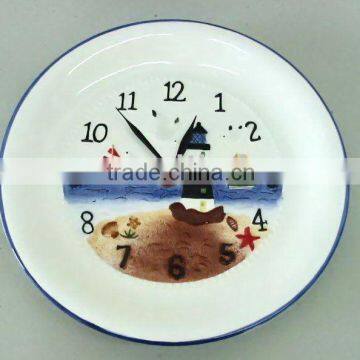 handpanited embossed ceramic clock