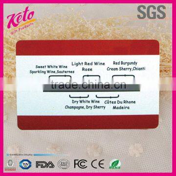 Color changing LCD wine thermometer card