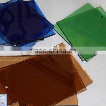 Popular decorative colored clear glass /tinted glass for building