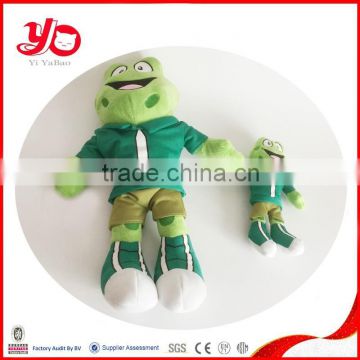 Attractive design stuffed frog toys for valentine's day, green frog plush toy