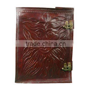 Greenman Leather Journal Blank Book Spells Celtic Embossed Leather